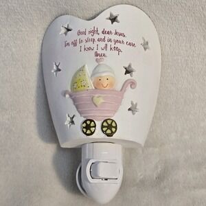 Dicksons Baby Nursery Night Light Good Night Dear Jesus Prayer Pink Stroller